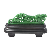 Hand Carved Burmese Green Jade Dragon Home Decor (6x2x0.5 in) 764.5ctw