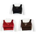 SANKOM Set of 3 Patent Support & Posture Lace Bras - S/M | Black, Bordeaux, and Coffee - Sticky add to cart bar