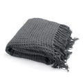 Navy Blue Honeycomb Pattern Throw with Tassels - Sticky add to cart bar
