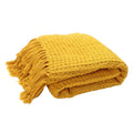 Navy Blue Honeycomb Pattern Throw with Tassels - Sticky add to cart bar