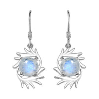D'Joy Kuisa Rainbow Moonstone 6.75 ctw Earrings in Sterling Silver