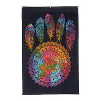 Multi Color Cotton Screen Printed Tie Dye Dreamcatcher Tapestry Wall Hanging (52x82)