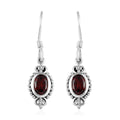 Premium Moazambique Garnet Earrings in Sterling Silver, Dangle Earrings, Solitaire Earrings Silver 2.00 ctw - Sticky add to cart bar