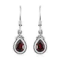 1.75 ctw Mozambique Garnet Earrings in Sterling Silver