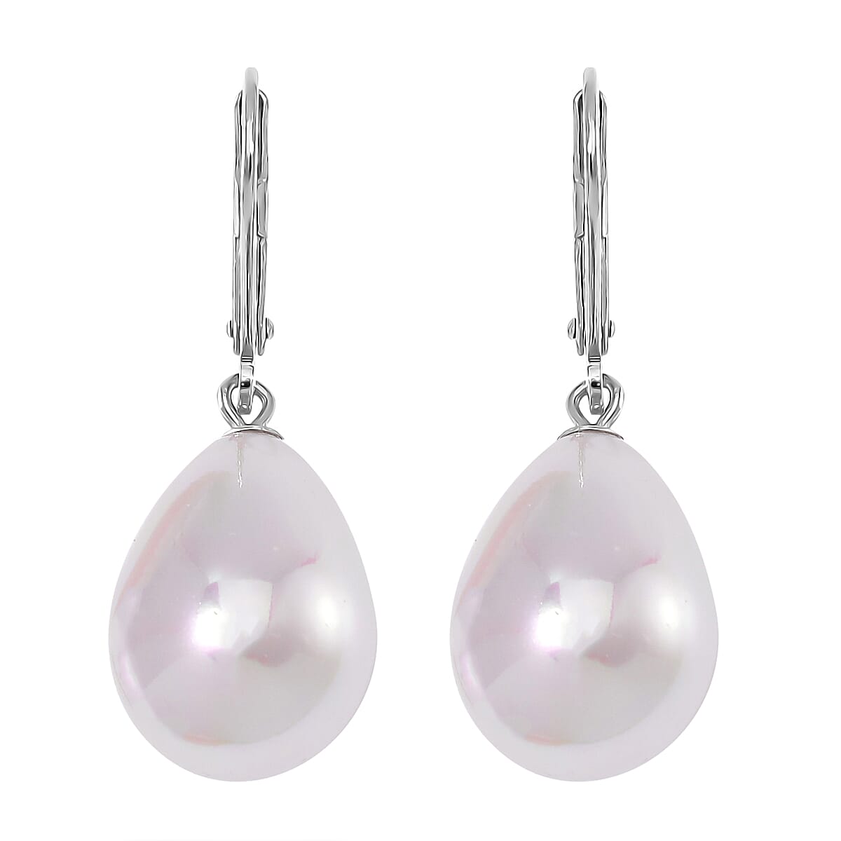 Shell Pearl Earrings in Sterling Silver