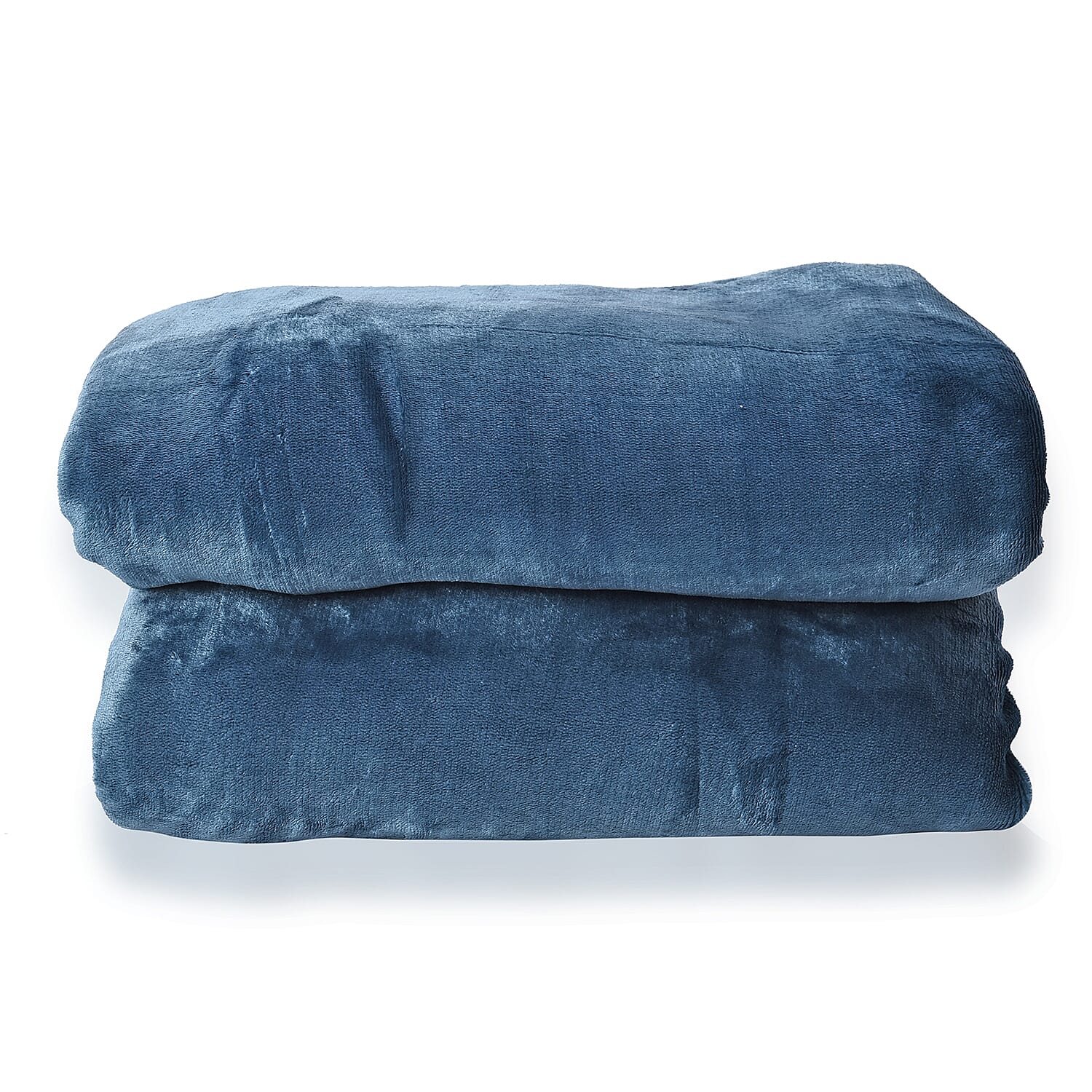 HOMESMART Teal Plush Flannel & Sherpa Reversible Blanket