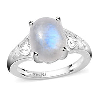 Kuisa Rainbow Moonstone Ring in Sterling Silver 3.25 ctw