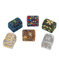 Handcrafted Set of 6 Mini Multi Color Bead Treasure Chest