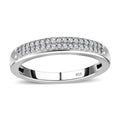 D'Joy Natural Champagne Diamond Double Row Band Ring in Black Rhodium & Platinum Over Sterling Silver (Size 10.0) 0.25 ctw - Sticky add to cart bar