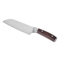 HOMESMART Santoku Chef's Knife in Stainless Steel with Coffee Wooden Handle (7)