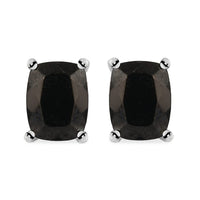 D'Joy Elite Shungite 2.30 ctw Solitaire Stud Earrings in Platinum Over Sterling Silver