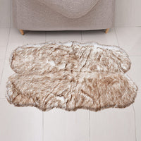 Homesmart Ice Gray Faux Fur Rug (72"x40", Acrylic)