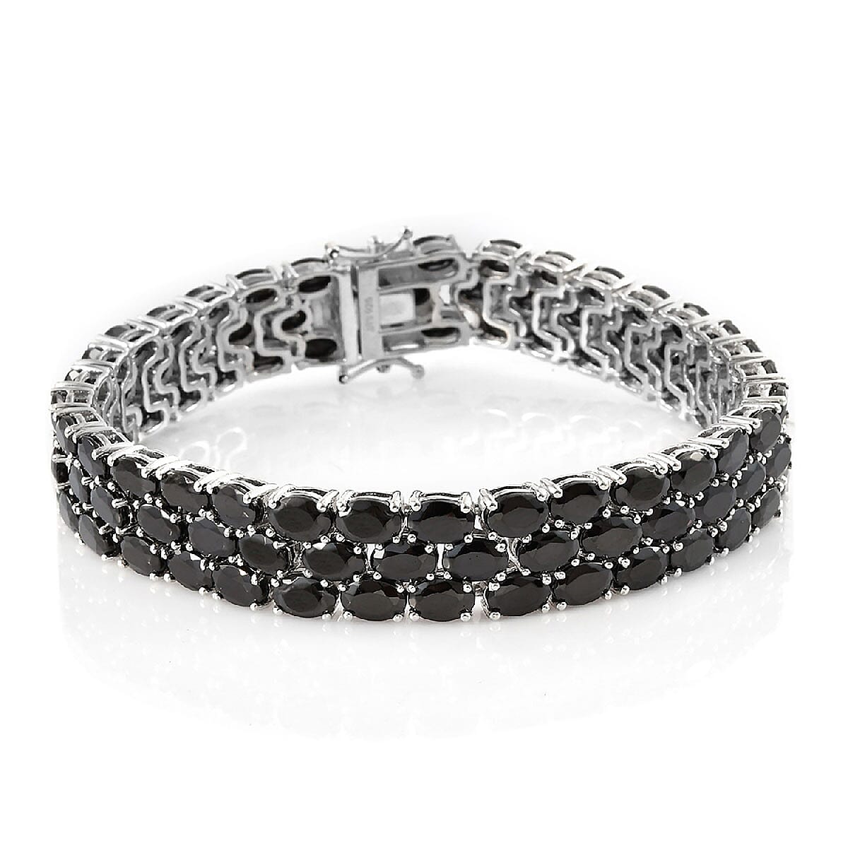 Shungite Cluster Bracelet in Platinum Over Sterling Silver (8.00 In) 26.50 Grams 33.60 ctw