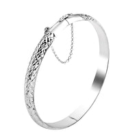 Diamond-cut Bangle Bracelet in Sterling Silver 8.4 Grams