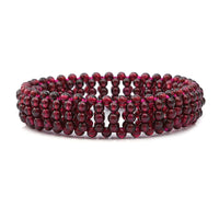 90.00 ctw Orissa Rhodolite Garnet Round Beads Stretch Bracelet