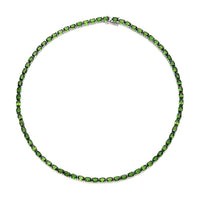 Natural Chrome Diopside Tennis Necklace 18 Inches in Rhodium Over Sterling Silver 36.75 ctw