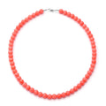 Enhanced Pink Coral Bead Necklace 18 Inches in Sterling Silver - Sticky add to cart bar