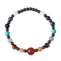 Magnetic by Design 10 ctw Multi Gemstone Stretch Bead Bracelet in Silvertone