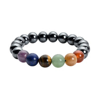 Magnetic by Design 15 ctw Multi Gemstone Stretch Bead Bracelet in Silvertone