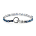 London Blue Topaz and Multi Gemstone Tennis Bracelet in Platinum Over Sterling Silver (8.00 In) 23.61 ctw - Sticky add to cart bar