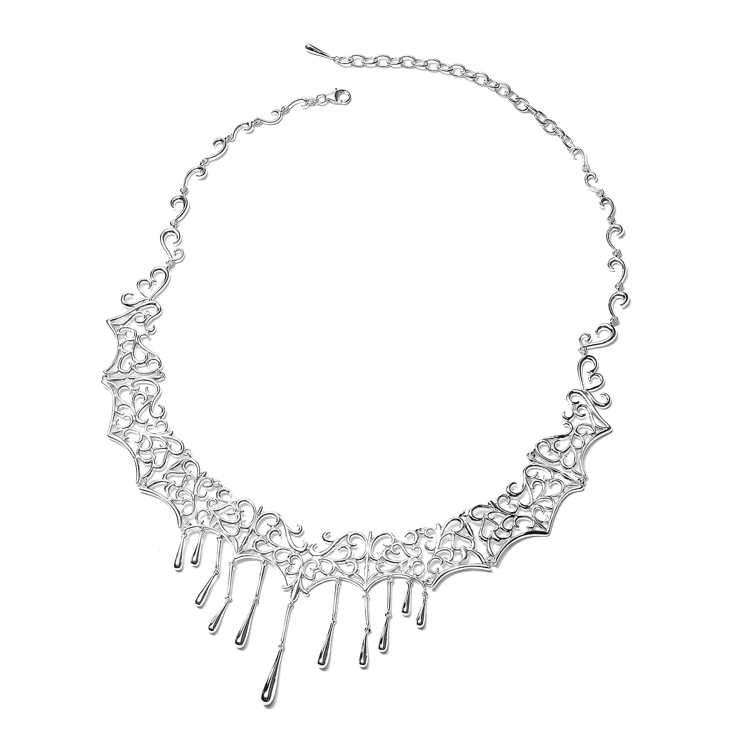 LucyQ Lace Collection Sterling Silver Necklace (18.50 Inches) (68.38 g)