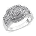 Diamond Ring in Platinum Over Sterling Silver (6.90 g) (Size 5.0) 1.00 ctw - Sticky add to cart bar