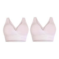 Set of 2 SANKOM Patent Organic Cotton Support & Posture Bra - S/M | White