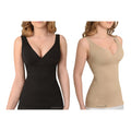 SANKOM Patent Set of 2 Classic Shaping Camisole with Bra (M/L, Black & Beige) - Sticky add to cart bar