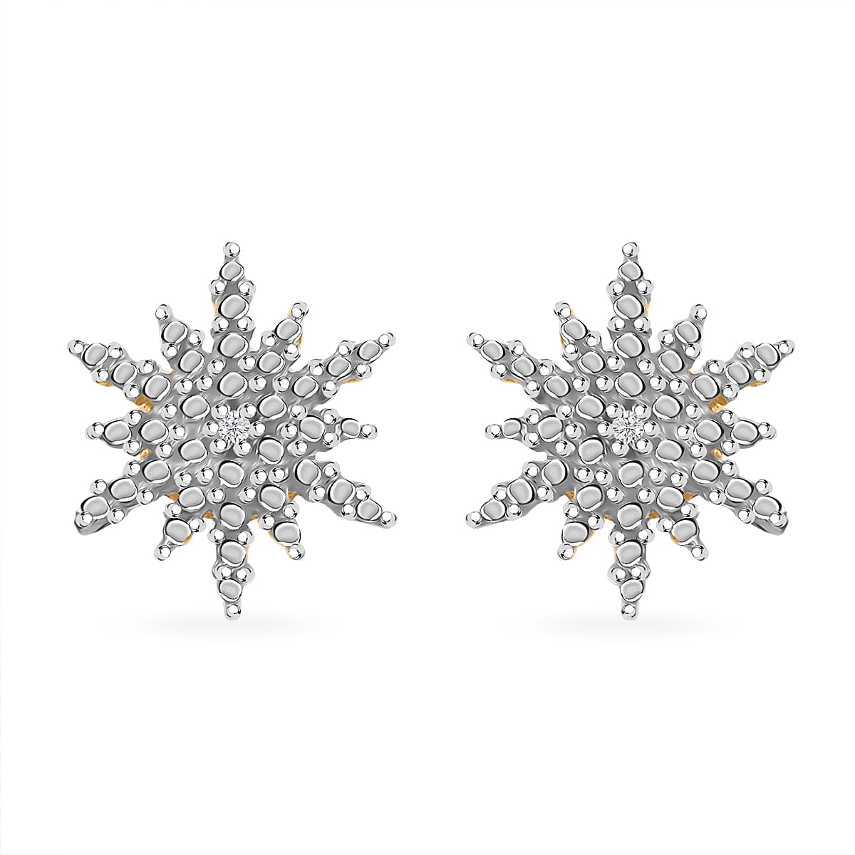 Diamond Accent Star Stud Earrings in Platinum & 14K Yellow Gold Over Sterling Silver