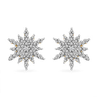 Diamond Accent Star Stud Earrings in Platinum & 14K Yellow Gold Over Sterling Silver