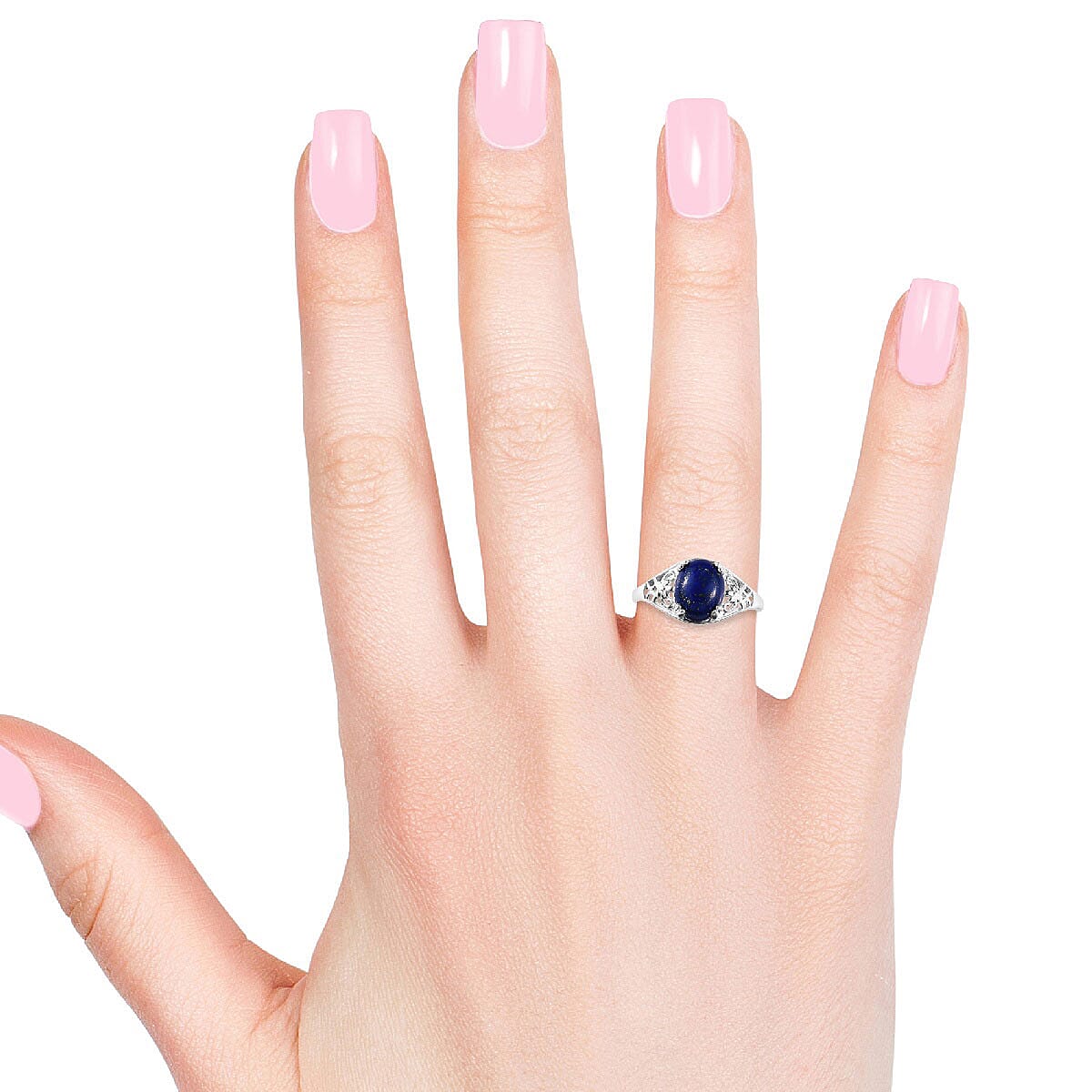 Lapis Lazuli Ring in Sterling Silver (Size 6.0) 4.50 ctw