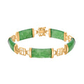 Green Jade Station Bracelet in 14K YG Over Sterling Silver (6.50 In) 42.50 ctw - Sticky add to cart bar