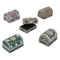 PRIME NIGHT SPECIAL Set of 5 Silver, Multi Color Beaded Mini Chests