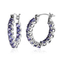 Tanzanite Inside Out Hoop Earrings in Platinum Over Sterling Silver 3.35 ctw - Sticky add to cart bar