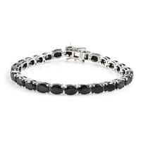 12.25 ctw Shungite Tennis Bracelet in Platinum Over Sterling Silver (7.25 In)