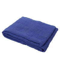 Blue Square Button Pattern Throw Blanket (Cotton)