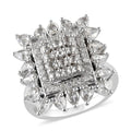 2.35 ctw Rose Cut Diamond Ring in 14K White Gold 6.75 Grams (Size 7) - Sticky add to cart bar