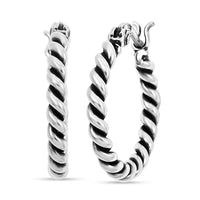 Sterling Silver Hoop Earrings 4.29 Grams