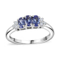 Premium Tanzanite and White Zircon Ring in Platinum Over Sterling Silver (Size 9.0) 0.85 ctw - Sticky add to cart bar