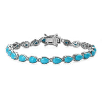 Mother's Day Special Sleeping Beauty Turquoise Bracelet in Platinum Over Sterling Silver (6.50 In) 8.35 ctw