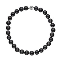 421 ctw Shungite Beaded Magnetic Clasp Necklace 20 Inch in Sterling Silver