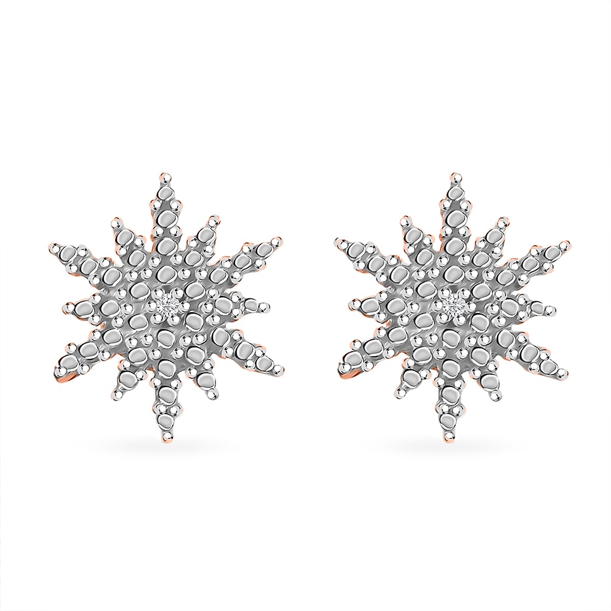 Diamond Accent Star Stud Earrings in Platinum & 14K Yellow Gold Over Sterling Silver