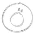 Set of 3 Omega Necklace 18 Inches, Bracelet (7.50In) and Earrings in Stainless Steel 32.20 Grams - Sticky add to cart bar