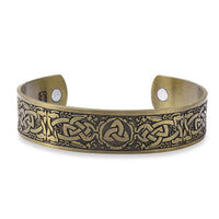 Value Buy Magnetic by Design Antique Style Dragon Cuff Bracelet in Goldtone (7 in)
