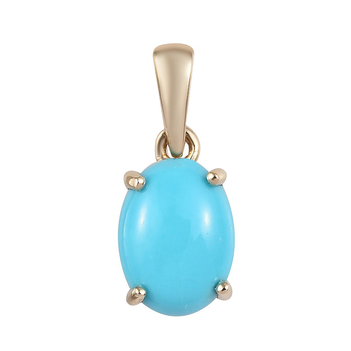 1.00 ctw Arizona Sleeping Beauty Turquoise Pendant in 10K Yellow Gold 0.30 Grams