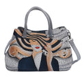 Sukriti Gray Leather Lady & Hat Hand Painted Shoulder Bag (15.5x9.6x3.5) - Sticky add to cart bar