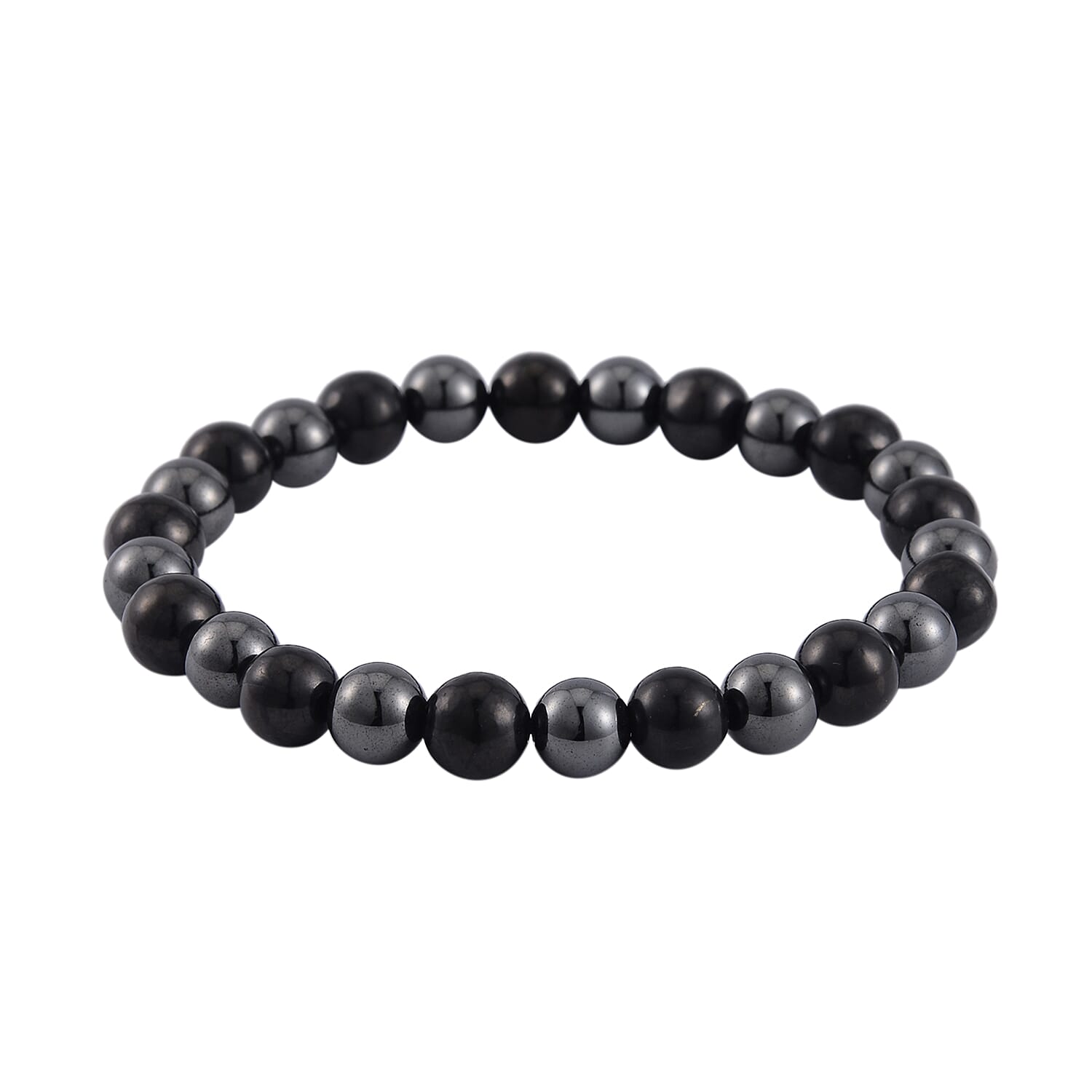 Shungite and Magnetic Hematite 84.00 ctw Stretch Bracelet