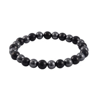 Shungite and Magnetic Hematite 84.00 ctw Stretch Bracelet