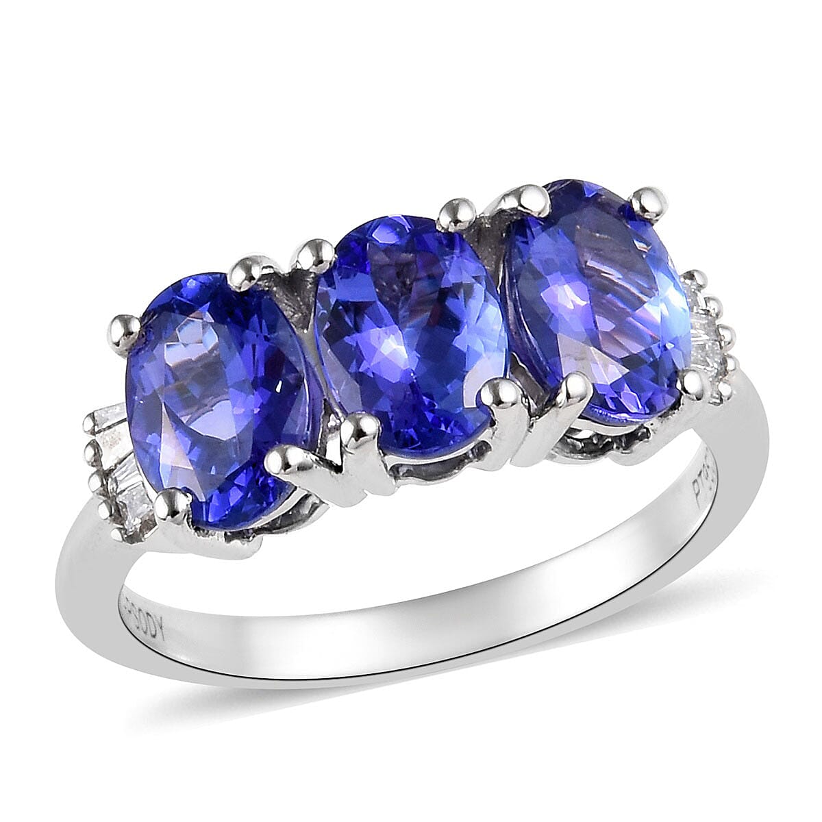 Rhapsody 950 Platinum AAAA Tanzanite and E-F VS2 Diamond Accent Ring (Size 6) 4.47 Grams 2.60 ctw (1)