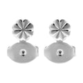 Rhodium Over Sterling Silver Flower Shape Earring Lifter Push Backs - Sticky add to cart bar